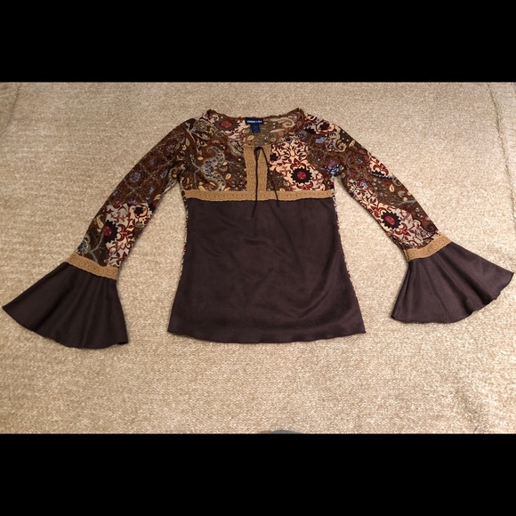LIMITED TOO Faux Suede Paisley Top - Picture 6 of 7